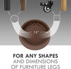 Non Slip Furniture Pads, 1.5” Round Rubber Caster Cups, 4 Pcs Furniture Coasters, Anti-Slip Gripper, Anti Slide Furnitures Feet Floor Protectors for Bed Couch Stoppers - Brown