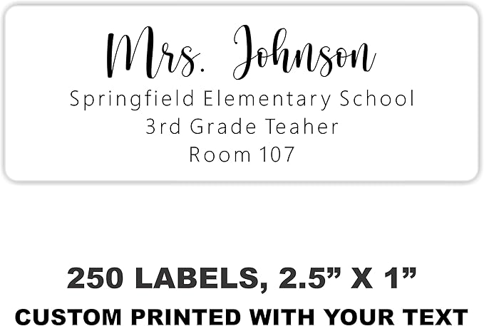 White Address Labels - Personalized Return Address Labels, Mailing and Shipping Stickers for Envelopes, Packages, Business, Home Use (Chic Script)