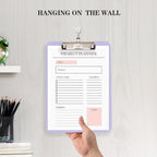TFDLCG zm 2 PCS Purple Clipboard with Pen Holder,Standard A4 Letter Size,Nursing Clip Boards 8.5x11 Heavy Duty,Low Profile Clipboards for Women Kids Teacher,School Office Home