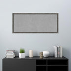 Amanti Art Grey Framed Magnetic Board 22x50 Oversize Vision Board for use with Magnets, 100% Metal Sheet to Display Items as Office Decor or for Home Organization in mudroom, Kitchen or Kids Room
