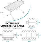 Goakwwuz Conference Room Table, Folding Conference Tables,Thicken Grey Tabletop,Flip Top Wooden Seminar Meeting Room Table for Conference Room Offices (10, Walnut, 61.0“)