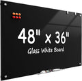 MaxGear Glass Whiteboard Wall Mounted, Frameless Magnetic Dry Erase Board, Tempered Glass, Steel-Backed, Non-Porous Smooth Surface, Floating Design, Accessories Included, for Office Home Classroom
