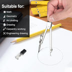 6 Sets Compass and Protractor Sets Student Basics Geometry Math Set Metal Compass and 6 Inch 180 Degree Protractors Geometry Graphing Drawing Tools For Office and School Supplies (colorful)
