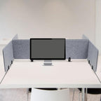 ReFocus Raw Clamp-On Acoustic Desk Divider Mounted Privacy Panel Set – Reduce Noise & Visual Distractions for Office, Study (Castle Gray, 2× Long (59"×16") + 4× Short (23.6"×16"))