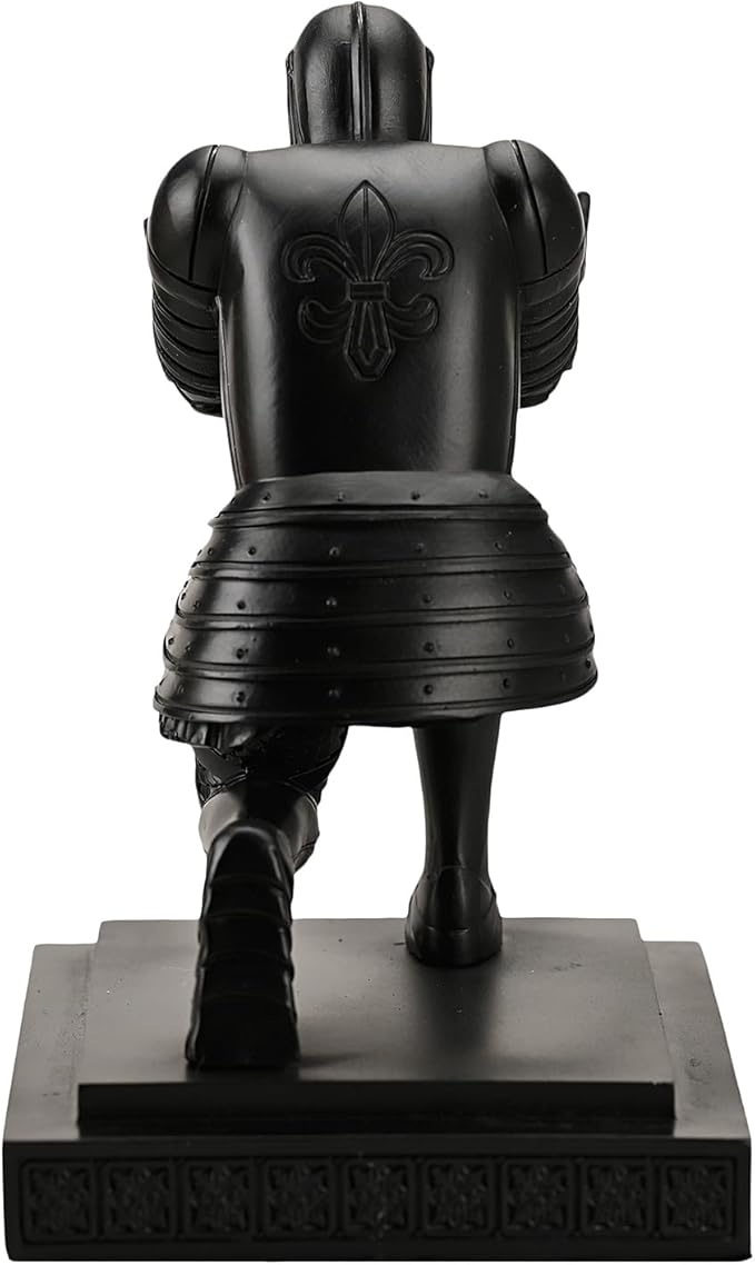 Amoysanli Knight Pen Holder Desk Organizers and Accessories Desk Decor Resin Pen Holder as Gift with a Cool Pen for Office and Home (Black)