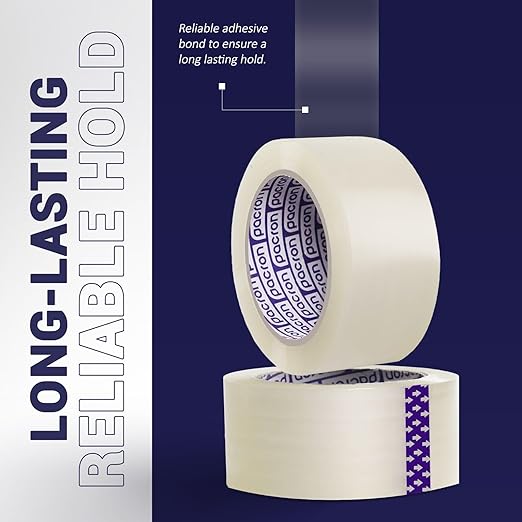 Clear Packing Tape - 6 Heavy-Duty Wrapping Tape - 110-Yard Length, 660 Total Yards 2.88-Inch Wide Strong Adhesive Rolls for Moving Boxes, Office Packaging, Storage Organization & Warehouse Shipping