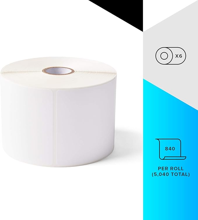 Zebra 3 x 3 in Direct Thermal Paper Labels Z-Perform 2000D Permanent Adhesive Shipping Labels 1 in Core 6 rolls 10031638SP