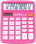 12 Digit Desktop Calculator with Large LCD Display and Sensitive Button, Dual Solar Power and Battery, Standard Function for Office, Home, School, CD-2786