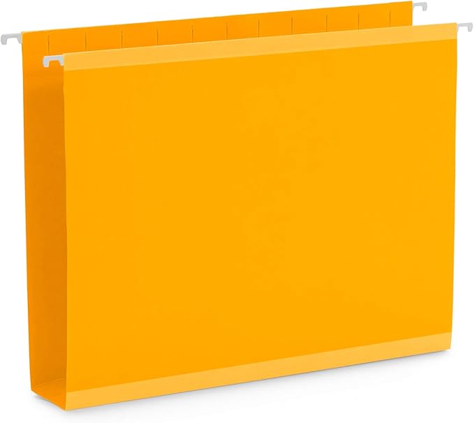 25 Blue Summit Supplies Hanging File Folder Extra Capacity, Expanding Hanging File Folders Letter Size, Extra Wide Hanging File Folders with 2” Expansion, Reinforced 12pt Paper, Assorted Colors