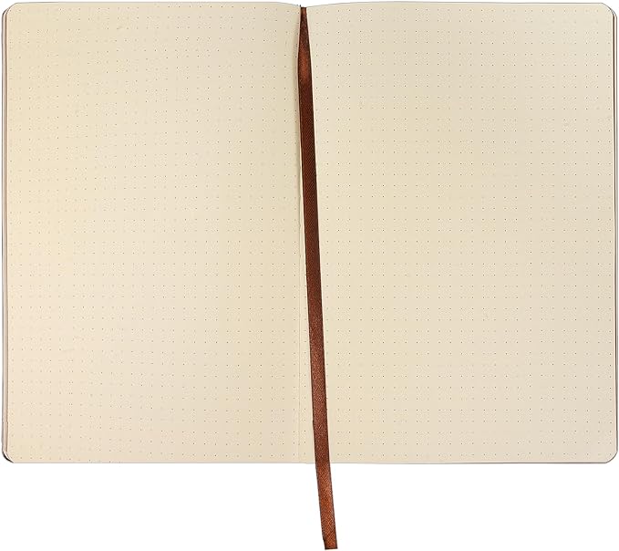 300 Pages Leather Dotted Journal Notebook,Softcover Leather Dotted Journal Notebook for Women Men,300 Pages Notebook for Travel,Business,Work,Office,School Note Taking,5.7'' X 8.3'',brown