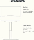 FLEXISPOT EN1 Bamboo Standing Desk, 60 x 30 Inches Whole-Piece Electric Adjustable Height Desk for Home Office (Black Frame + Bamboo Curved Desktop, 2 Packages)