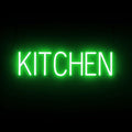 SpellBrite KITCHEN Sign | Directional Sign with Neon Look, Green LED Light Source | 25.1" x 6.3"