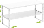 Jojocross Expandable Cabinet Shelf Organizer Storage Spice Rack Shelves for Kitchen Stackable Adjustable Pantry Cupboard Bathroom Countertop Desktop(2Packs/White/Large)
