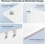 MaxGear Glass Whiteboard Tempered Magnetic Dry Erase Board 60 x 40 Inch Ultra White, Frameless Wall Mounted, Office Classroom Conference Room Home Use, Includes Markers, Eraser, Magnets & Mounting Kit