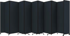 Versare Room Divider 360 Portable Wall Partition | Folding Panels | Large Freestanding Divider | Locking Wheels | Temporary Room Separator | 25' x 7'6'', Blue Spruce