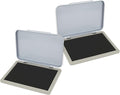 2 Pack Metal Case Stamp Pad Medium Size, Black Color - Size: 3" x 4" - Choose from 15 Ink Colors