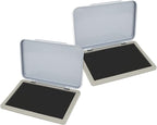 2 Pack Metal Case Stamp Pad Medium Size, Black Color - Size: 3" x 4" - Choose from 15 Ink Colors