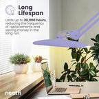 Neatfi XL 2,200 Lumens LED Task Lamp, 20W, 182 Pcs SMD LED, Dimmable, 4 Level Brightness, 3 Light Modes, Desk Light for Home, Office, Workbench (CCT, Lavender)