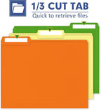 File Folder, PANDRI 120 Pack Colored File Folder, 1/3 Cut Tab, Letter Size, Assorted 12 Colors Filing Folder for Office School Business
