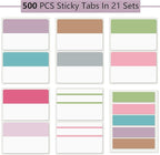 ELII 500 PCS Sticky Tabs 2 Inch Index Tabs,Page Markers File Tabs Self Adhesive, Labels for Pages Notebook
