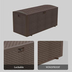 Yardgrace 180 Pro Gallon Deck Box,Outdoor Storage Box Lockable,Waterproof for Patio Furniture, Garden Tools, Pool Accessories, Package Delivery Boxes For Outside, Brown