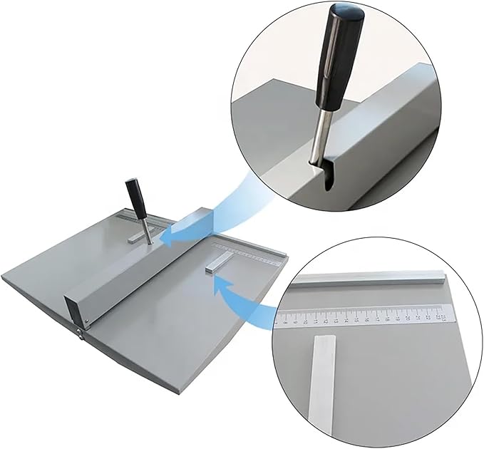 18Inch Manual Creasing Machine Scoring Paper Desktop Paper Card Creaser Scorer with 2 Magnetic Blocks