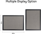 Gideal Bulletin Board 40x30 Inch, Cork Board with Grey Fabric and Pine Wood Frame, Cork Boards for Walls, Wall Mounted Fabric Notice Board for Home Office School, Vision Board and Message Organizer