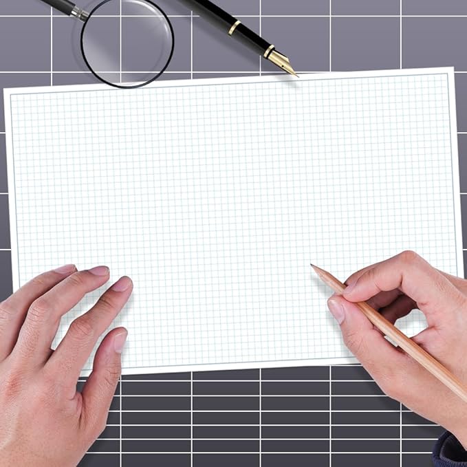 (5-Pack) Engineering Graph Paper Pads, 11x17 Quadrille 125 Sheets/250 Pages Grid Paper for Drafting, Engineering, Blueprint Drawing, 4x4 Blue Quad Rule, 100gsm White Paper