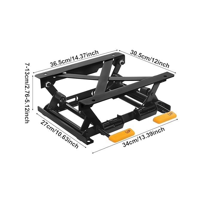 Car Seat Height Adjuster, 2.76-5.12 Inches Lifting Height Car Seat Lifter Bracket by Hand Pedals, Seat Lifting Base