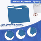 File Folder, HERKKA 30 Pack 1/3 Cut Tab File Folders, File Folders Great for Organizing and Filing, Letter Size, Navy