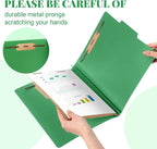 Skyygemm 72 Pcs Classification Folders Letter Size, 1 Divider Pressboard File Folder with Fasteners, Expanding File Organizer Bulk for School Teachers, Office Employee, Coworker, Staff (Green)