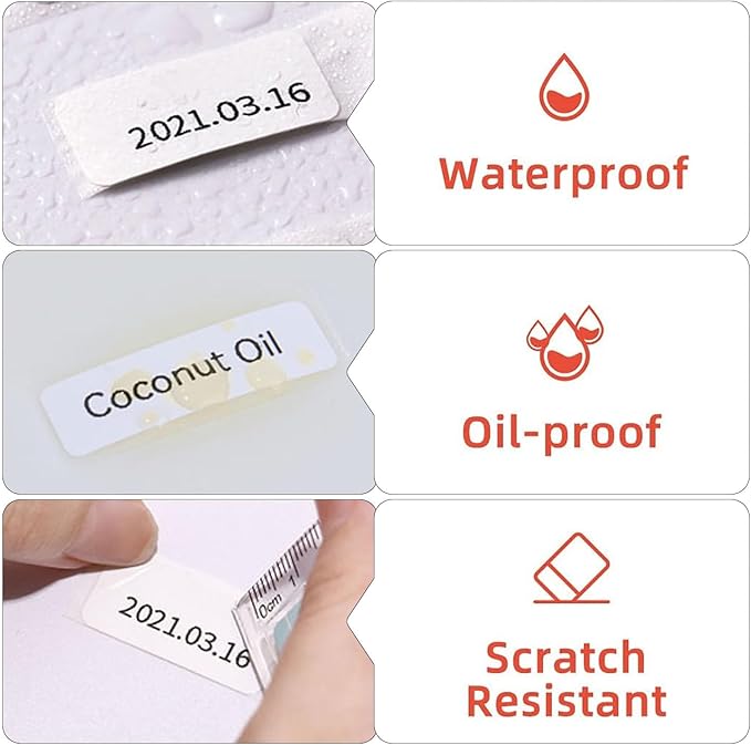Risio Thermal Labels 2.36"x1.57"(60x40mm),180 Labels/Roll(5 Rolls),Waterproof, Oil-Resistant, Scratch-Resistant Thermal Label Paper,for Barcode/Address/Mailing/Logo/Business/Home
