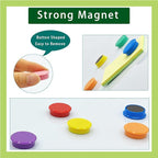 PYJLBX Fridge Magnets, 50 Pack Strong Refrigerator Magnets, Colorful Cute Mini Round Magnets for Whiteboard, 10 Colors Heavy Duty Small Magnet for Fridge Office Locker Crafts Classroom Dry Erase Board