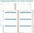 Address Book with Alphabetical Tabs - Small Address Book Spiral with Address Contacts, Special Date, Phone, Birthday & Internet Login Password for Home and Office, 4.3" x 6.2", Teal Flowers
