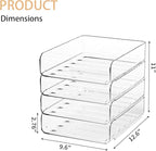 FANXIYQ 4-Tier Acrylic Paper Tray Organizer | Clear Stackable Desk Organizer for Documents, Letters, A4 Paper | Modern Office/Classroom/Home Organization