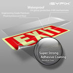 iSYFIX Exit Glow in the Dark Sign Stickers – 6 Pack 12x4 Inch – Photoluminescent Vinyl, Laminated for UV, Weather & Fade Resistance, Indoor & Outdoor for Business, School, Office, Warehouse