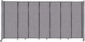 Versare Straightwall Sliding Portable Wall Partition | Freestanding Office Dividers | Locking Wheels | Temporary Room Separator | 15'6'' Wide x 7'6'' Tall Cloud Gray Fabric Panels