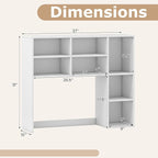 Tangkula Desktop Bookshelf, 37" Countertop Storage Hutch with 7 Cubes & 3 Adjustable Shelves, 3-Tier Desk Display Rack Organizer, Multipurpose Wood Desktop Hutch for Dorm Home Office (White)