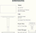 FLEXISPOT EN2 Whole-Piece Standing Desk with Clamp Power Strip, 48 x 24'' Electric Stand Up Height Adjustable Desk with Cable Management (Black + 48" Mohagany Top, 2 Packages)