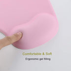 xinidc Ergonomic Computer Mouse Pad with Wrist Rest Support, Pain Relief Mouse Pad with Non-Slip PU Base for Home Office Working Studying (Pink)