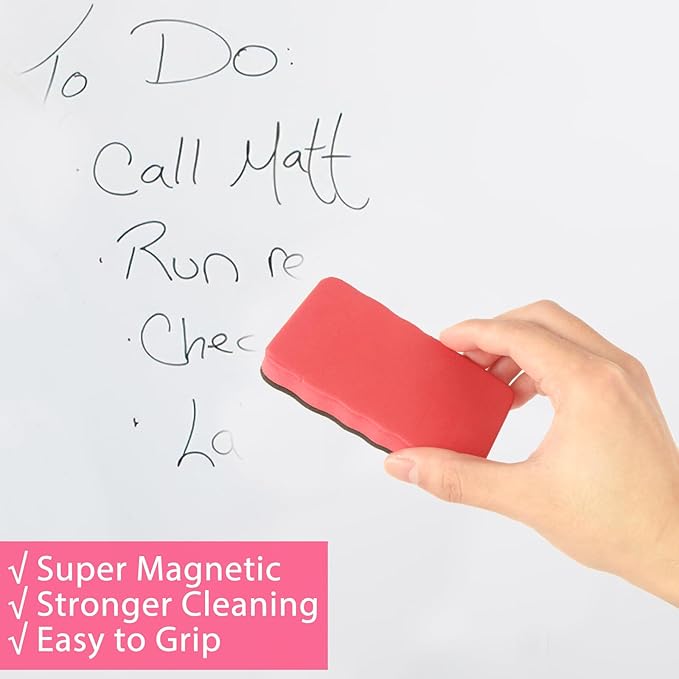 48 Pack Dry Erase Erasers, Magnetic Whiteboard Erasers, Magnetic Dry Erasers for White Board, White Board Erasers Ideal for Classroom, Home, Office, 6 Colors