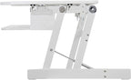 Rocelco 37.5" Deluxe Height Adjustable Standing Desk Converter - Quick Sit Stand Up Dual Monitor Riser - Gas Spring Assist Computer Workstation - Large Retractable Keyboard Tray - White (R DADRW)