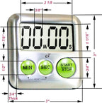 Elegant Digital Kitchen Timer Stainless Steel - Lime - Strong Magnetic Back - Kickstand - Loud Alarm - Large Display - Auto Memory - Auto Shut-Off - Model eT-25 (Lime 6-Pack) by eTradewinds