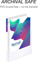 Samsill Durable .5 Inch Binder, Made in the USA, Round Ring Customizable Clear View Binder, White, 24 Pack (MP248417)