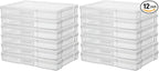 novelinks 12 Pack 5"x7" Clear Photo Storage Boxes – Plastic Picture Organizer Cases with Lids – Photo Keeper Containers for 5x7 Prints, Cards, and Craft Supplies