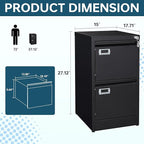 MIIIKO2 Drawer File Cabinet, Metal Vertical Filing Cabinets with Lock, Office File Folders Storage Cabinet for Letter Legal A4 Size