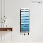 SUPEASY 13-Tier Wall File Organizer, Wall File Holder with Hooks, Mesh Hanging File Organizer, Mail Organizer Wall Mounted for Papers, Folders, Office Magazine Rack, Assembly Needed, Black