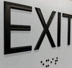 ADA Compliant Sign with Braille (6" x 3" Exit, White)