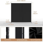 C-Hopetree 1 Panel Room Divider, 6 Ft Tall Indoor Folding Privacy Screen, Portable Partition Separator, Freestanding Separation Temporary Wall for Office, Bedroom, 71" W X 71" H, Black