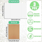 3 Pack Medium Trifold Poster Board, 24 x 16inches Poster Board with Double Sided Tapes and Cardboard, Corrugated Presentation,Science Fair Display Boards for School Project, Science Fair, Business